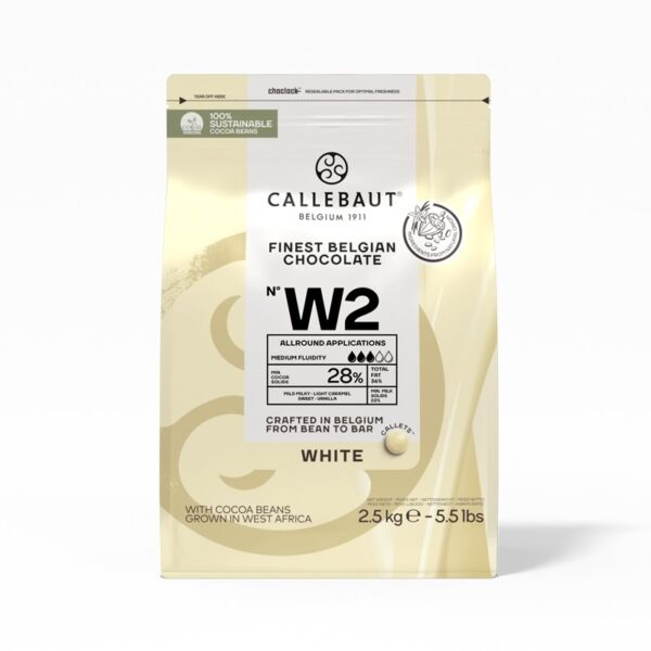 Callebaut White Chocolate Callets W2 28