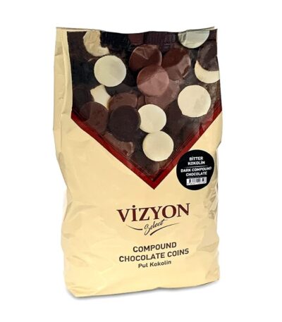 Vizyon Dark Compound Chocolate Coins Buttons